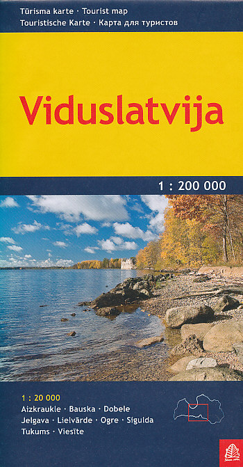 Jana Seta vydavatelství mapa Latvia 3 - Lotyšsko střed 1:200 t. Viduslatvija