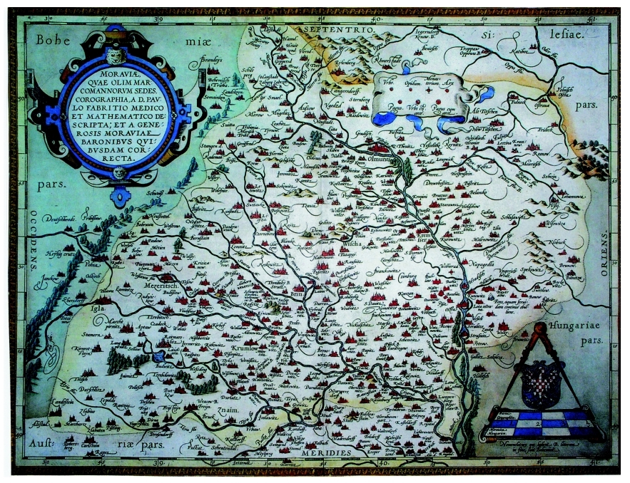 Káňová Svatoslava faksimile map nástěnná mapa faksimile Morava Fabricius
