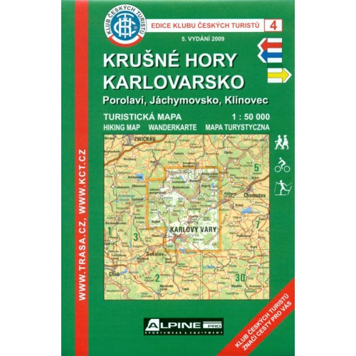 Krušné hory - Klínovec a Karlovarsko - turistická mapa KČT č.4