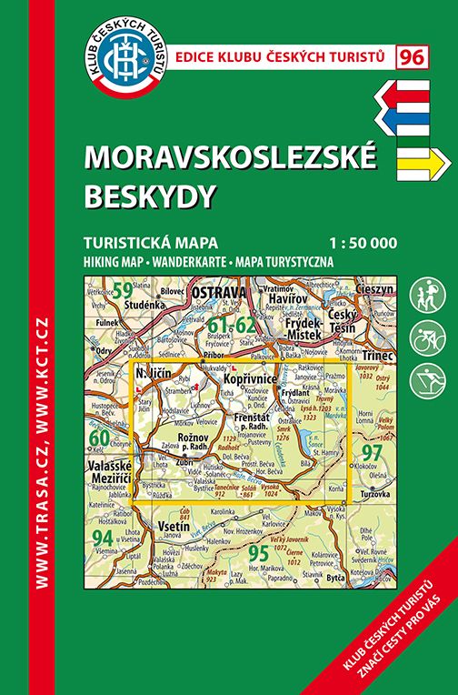 Moravskoslezské Beskydy - turistická mapa KČT č.96