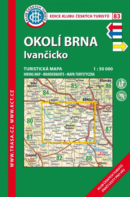 Okolí Brna - Ivančicko - turistická mapa KČT č.83