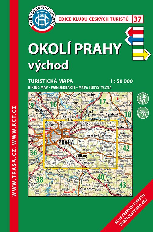Okolí Prahy, východ - turistická mapa KČT č.37