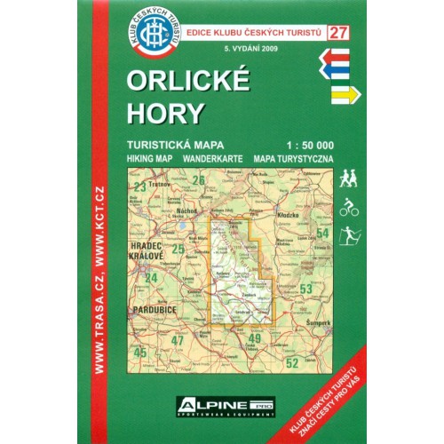 Orlické hory - turistická mapa KČT č.27