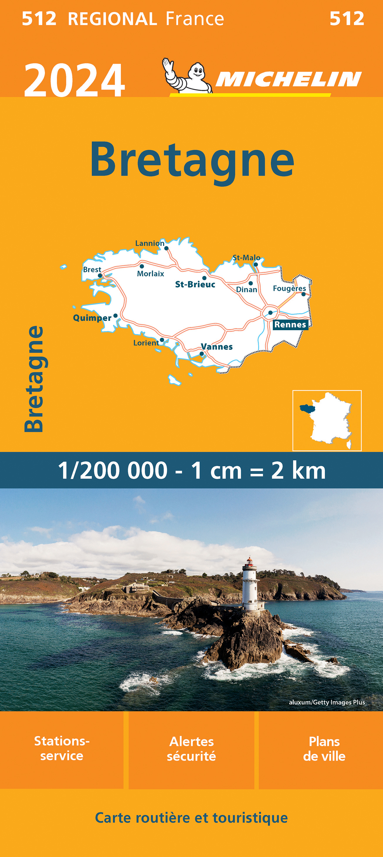 Michelin mapa Bretagne (Bretaň) 1:200 t.