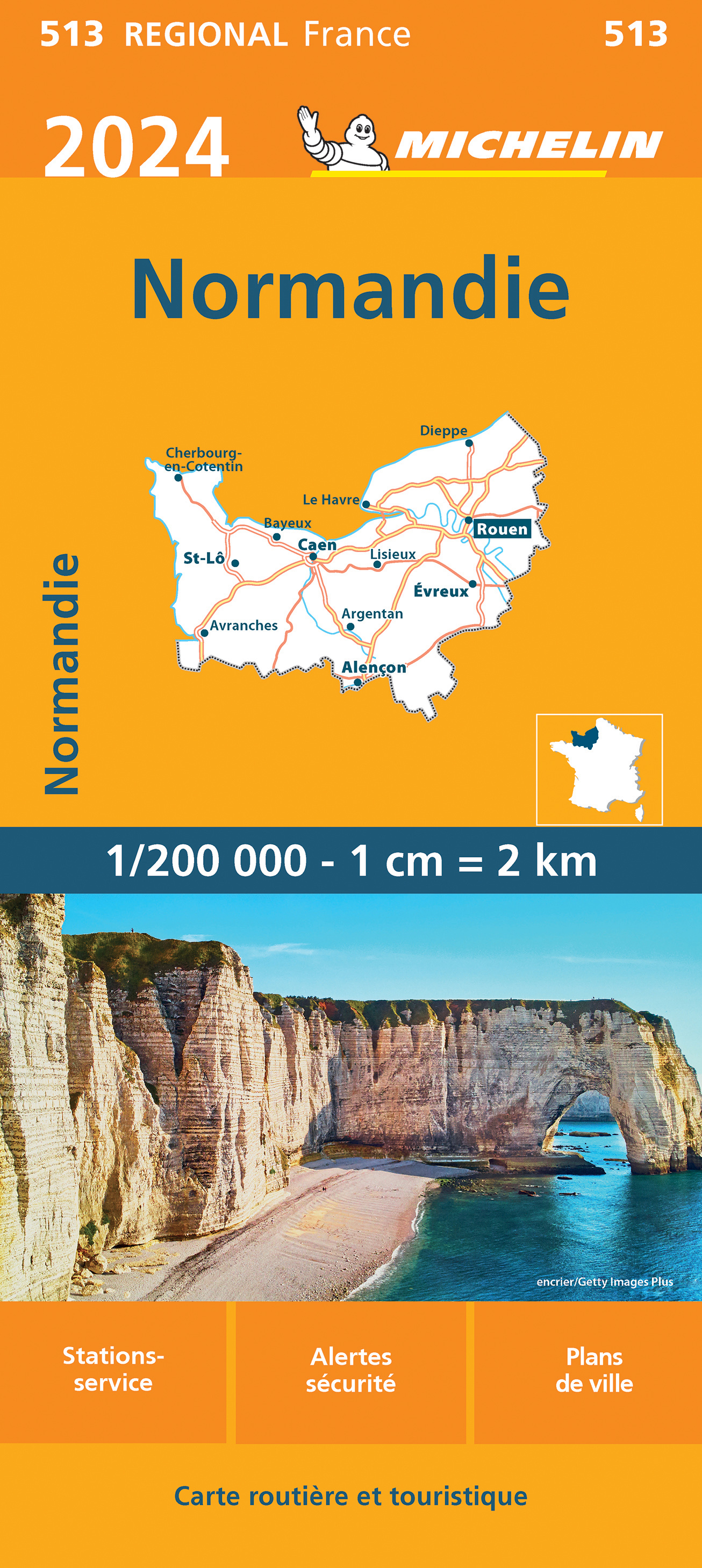 Michelin mapa Normandy (Normandie) 1:200 t.