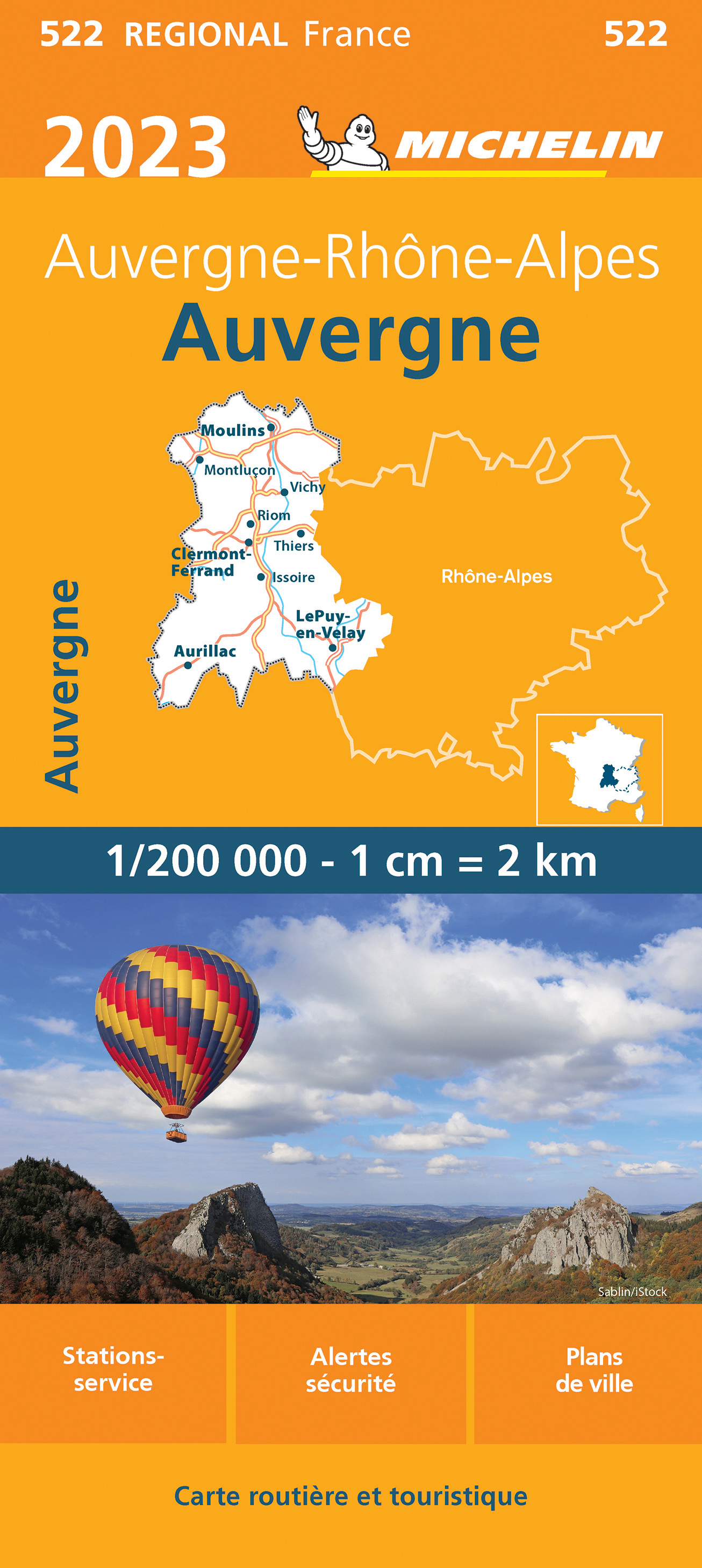 Michelin mapa Auvergne Rhône-Alpes 1:200 t.