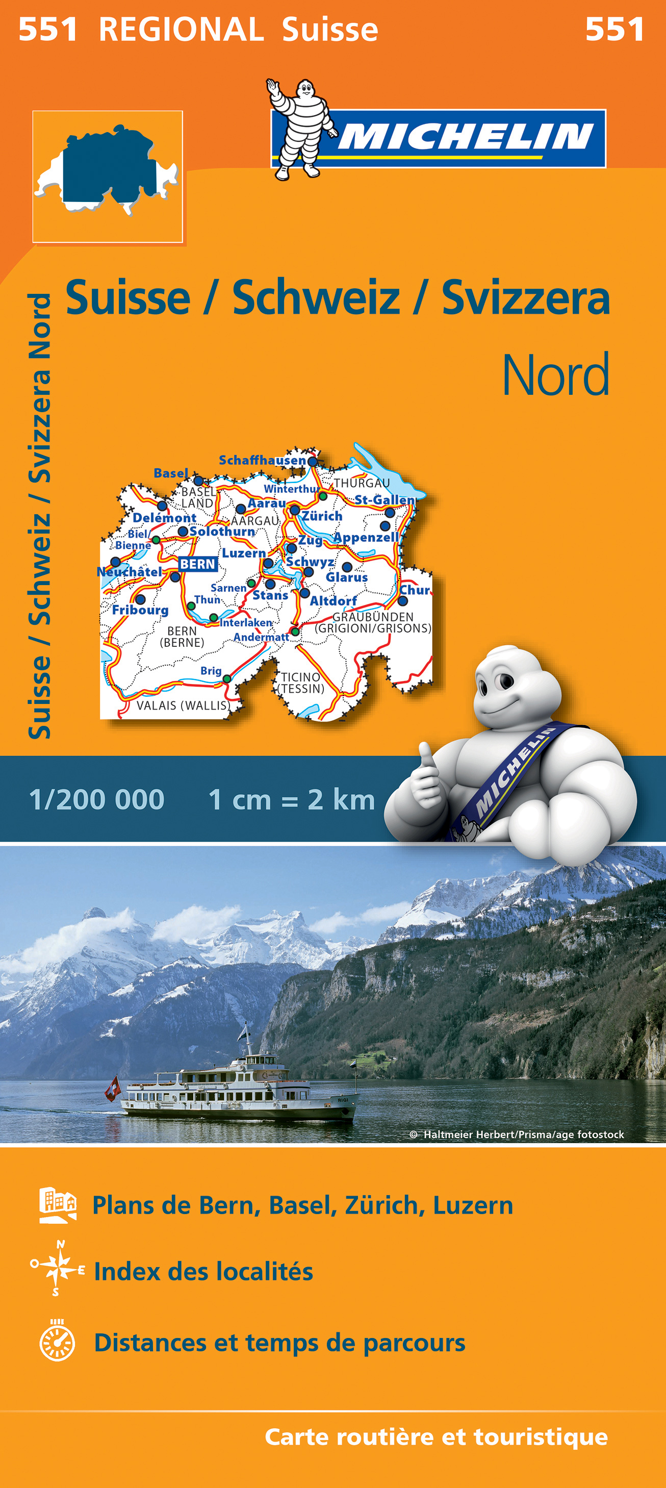 Michelin mapa Suisse nord (Švýcarsko) 1:200 t.