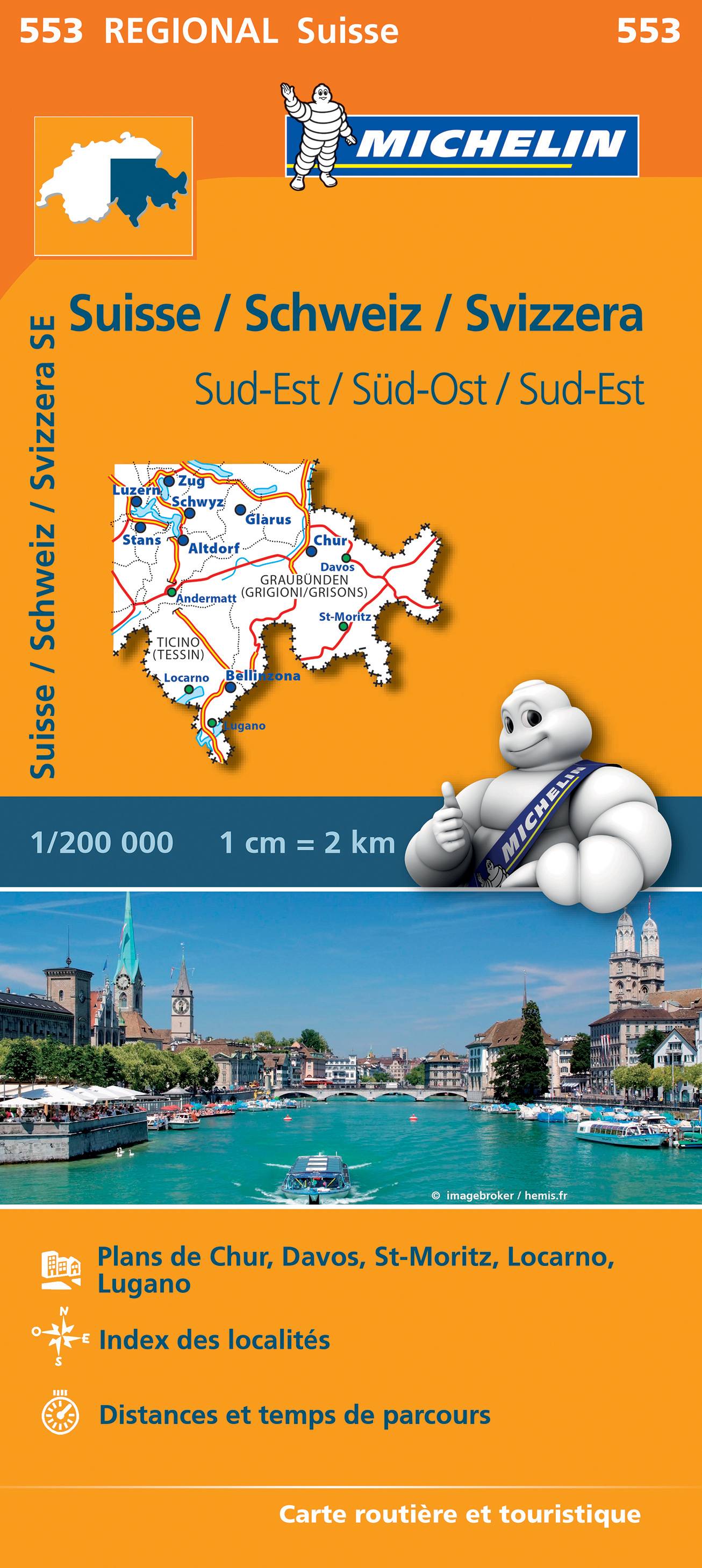 Michelin mapa Suisse sud est (Švýcarsko) 1:200 t.