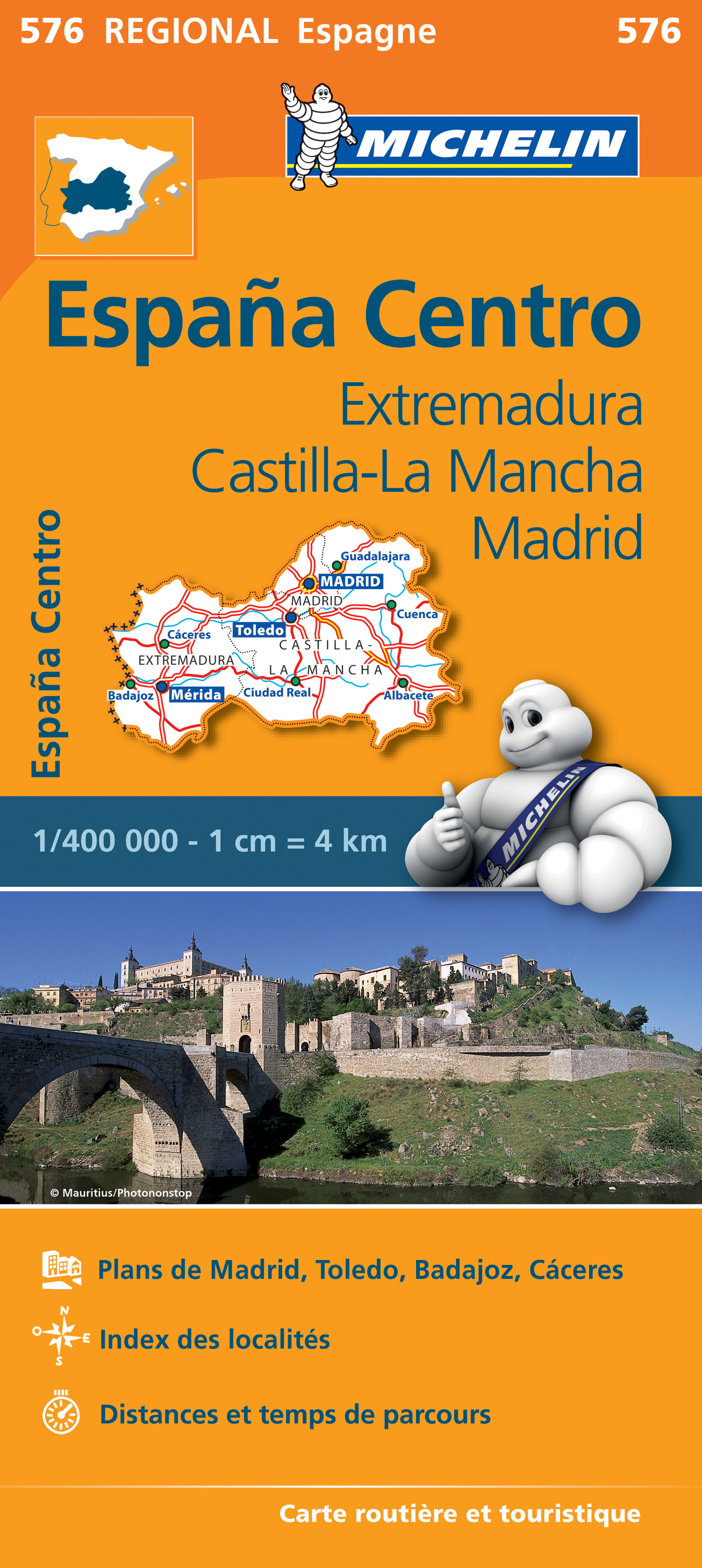 Michelin mapa Extramadura, Castilla-La Mancha (střední Španělsko) 1:400 t.