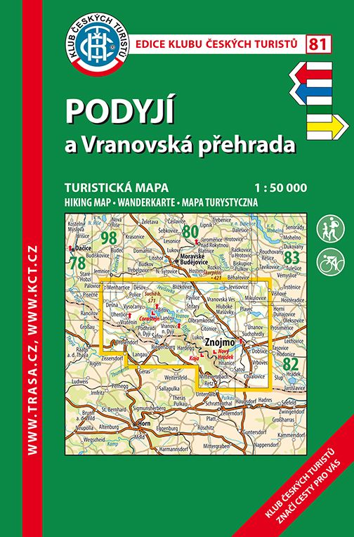 Podyjí - Vranovská přehrada - turistická mapa KČT č.81