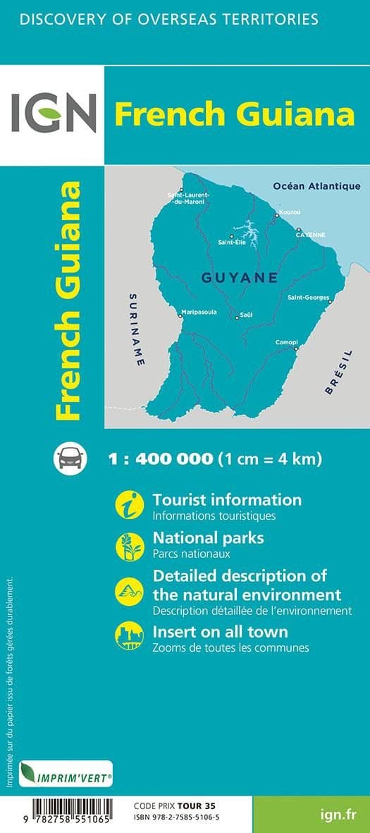 IGN mapa Guyane 1:400 t. (French Guiana)