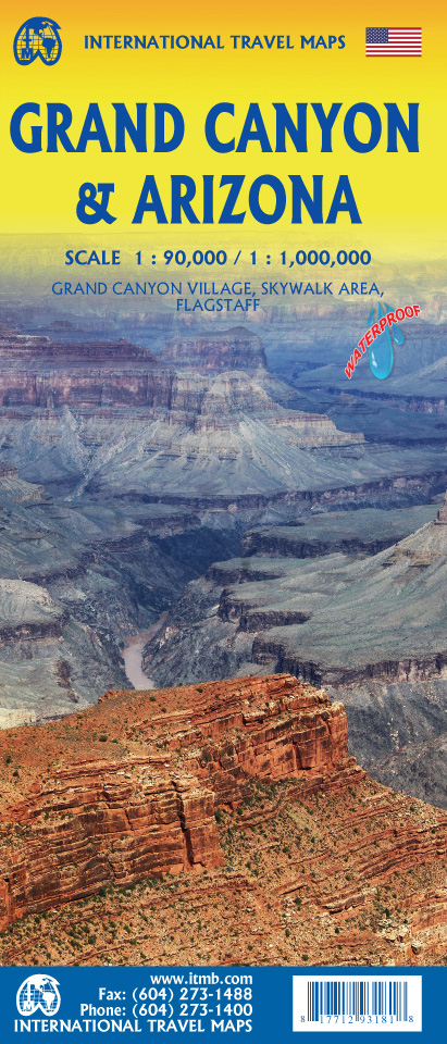 ITMB Publishing mapa Grand Canyon 1:90 t., Arizona 1:1 mil. voděodolná ITM