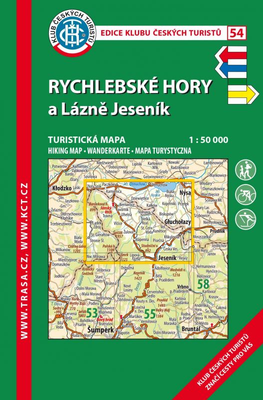 Rychlebské hory a Lázně Jeseník - turistická mapa KČT č.54