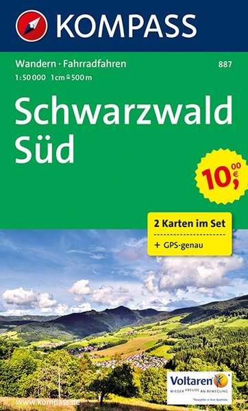 Schwarzwald Süd (set 2 map, Kompass - 887) - turistická mapa