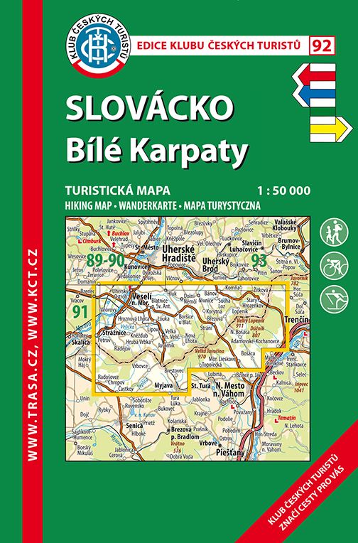 Slovácko - Bílé Karpaty - turistická mapa KČT č.92