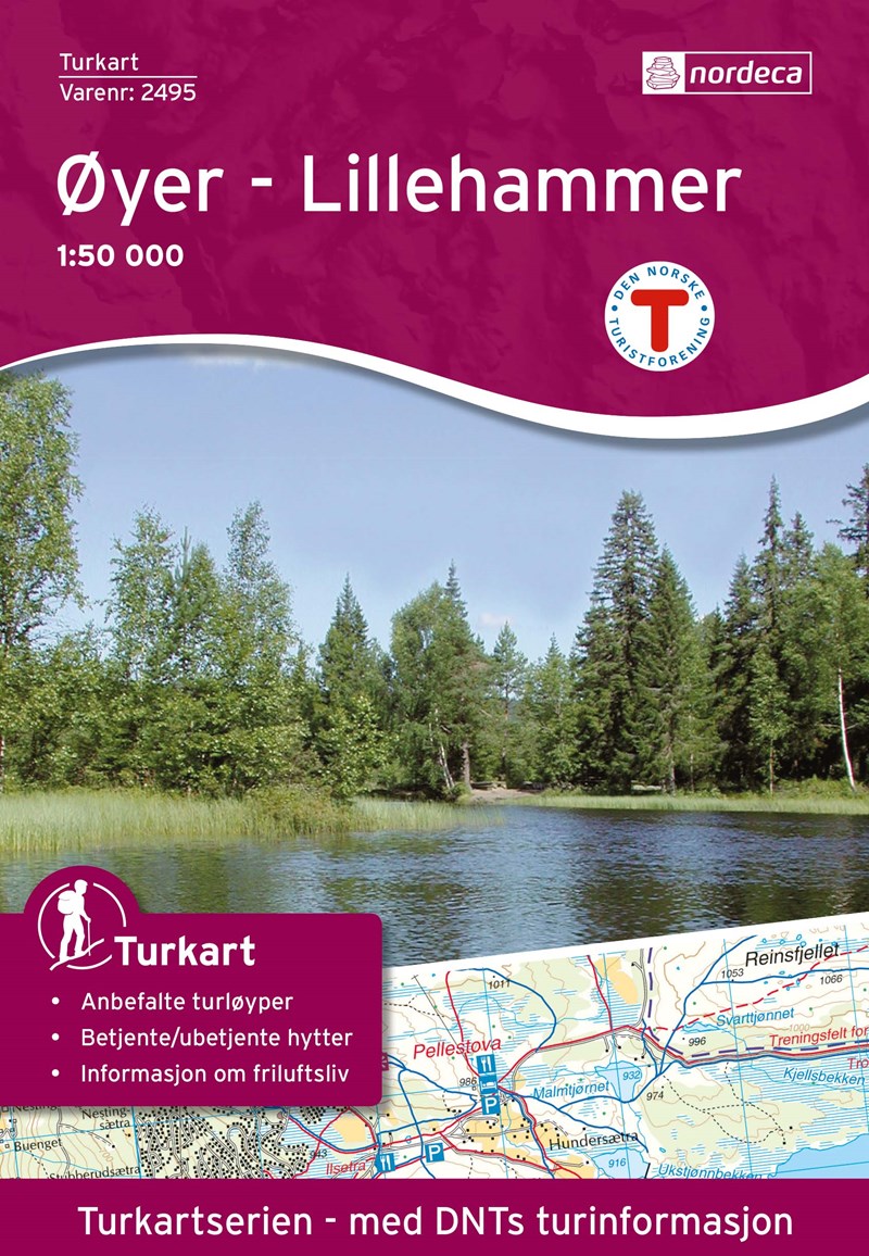 Nordeca vydavatelství mapa Oyer-Lillehammer 1:50 t. (č.2495)