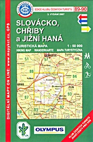 Slovácko - Chřiby a jížní Haná - turistická mapa KČT č.89 - 90