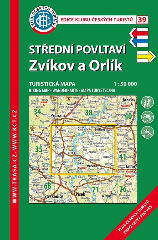 Střední Povltaví - Zvíkov a Orlík - turistická mapa KČT č.39