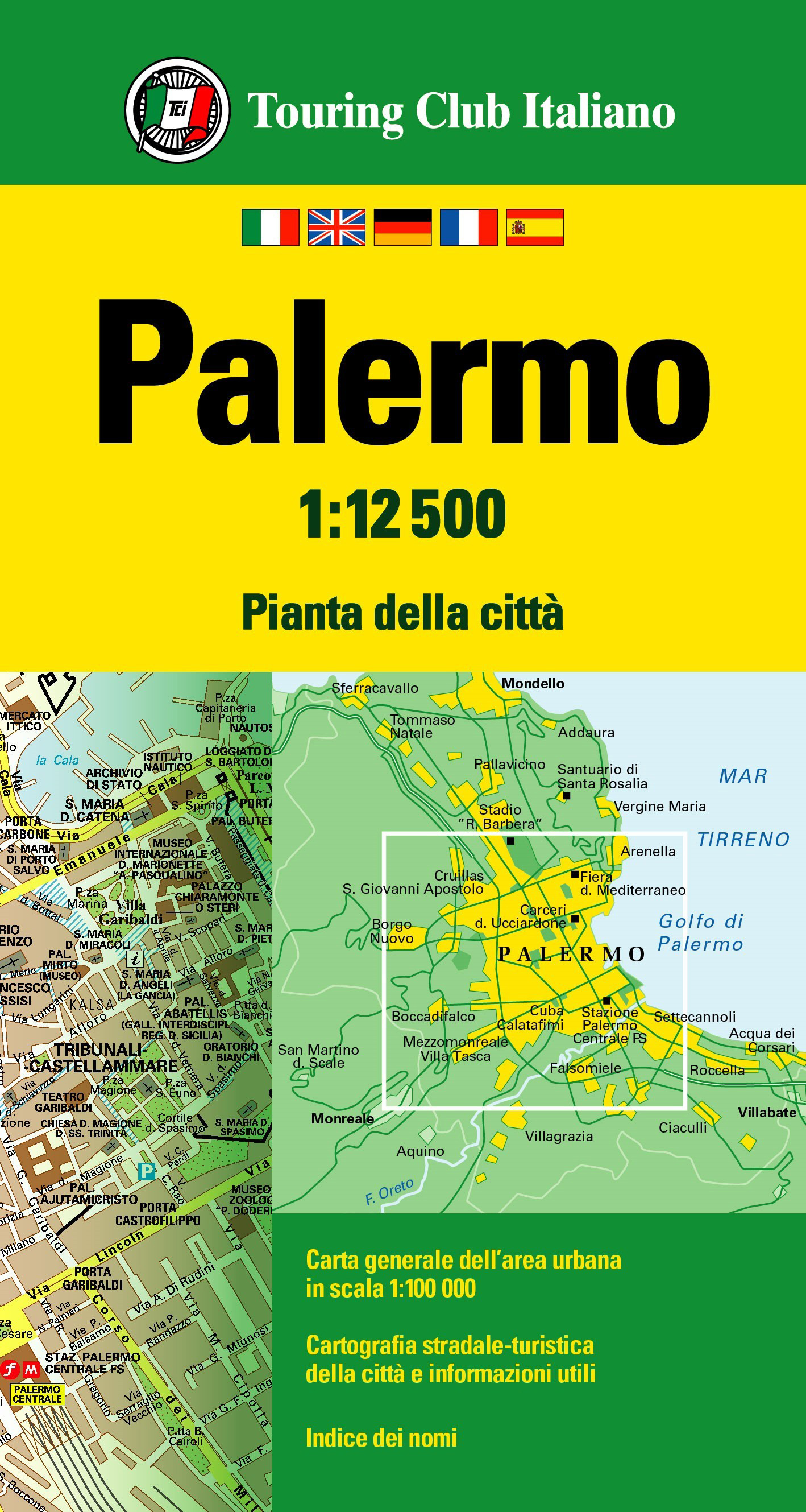 Touring Club Italiano vydavatelství plán Palermo 1:12,5 t.