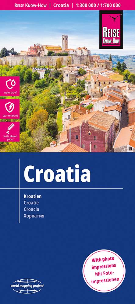 Reise Know-How Verlag mapa Croatia (Chorvatsko) 1:300 t.-1:700 t. voděodolná