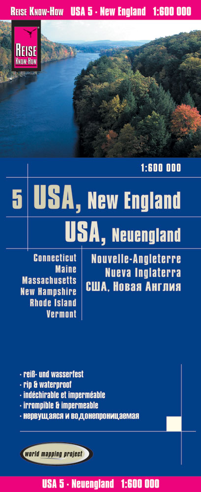 Reise Know-How Verlag mapa USA New England (č.5) 1:600 t. voděodolná