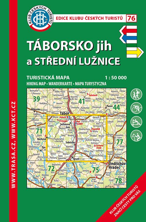Táborsko jih a střední Lužice - turistická mapa KČT č.76