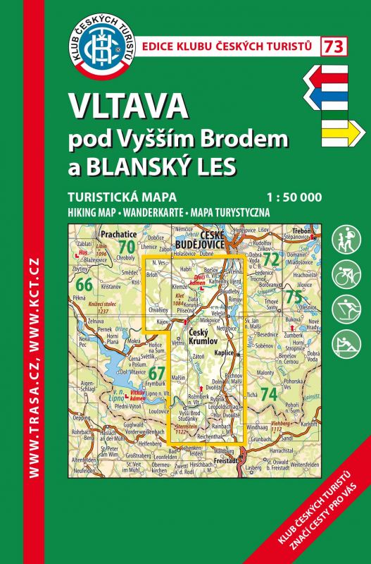 Vltava pod Vyšším Brodem a Blanský les - turistická mapa KČT č.73