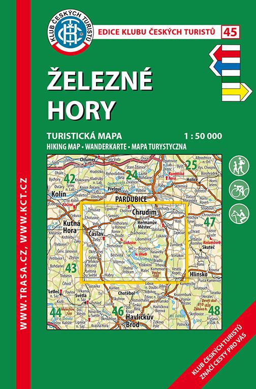 Železné hory - turistická mapa KČT č.45