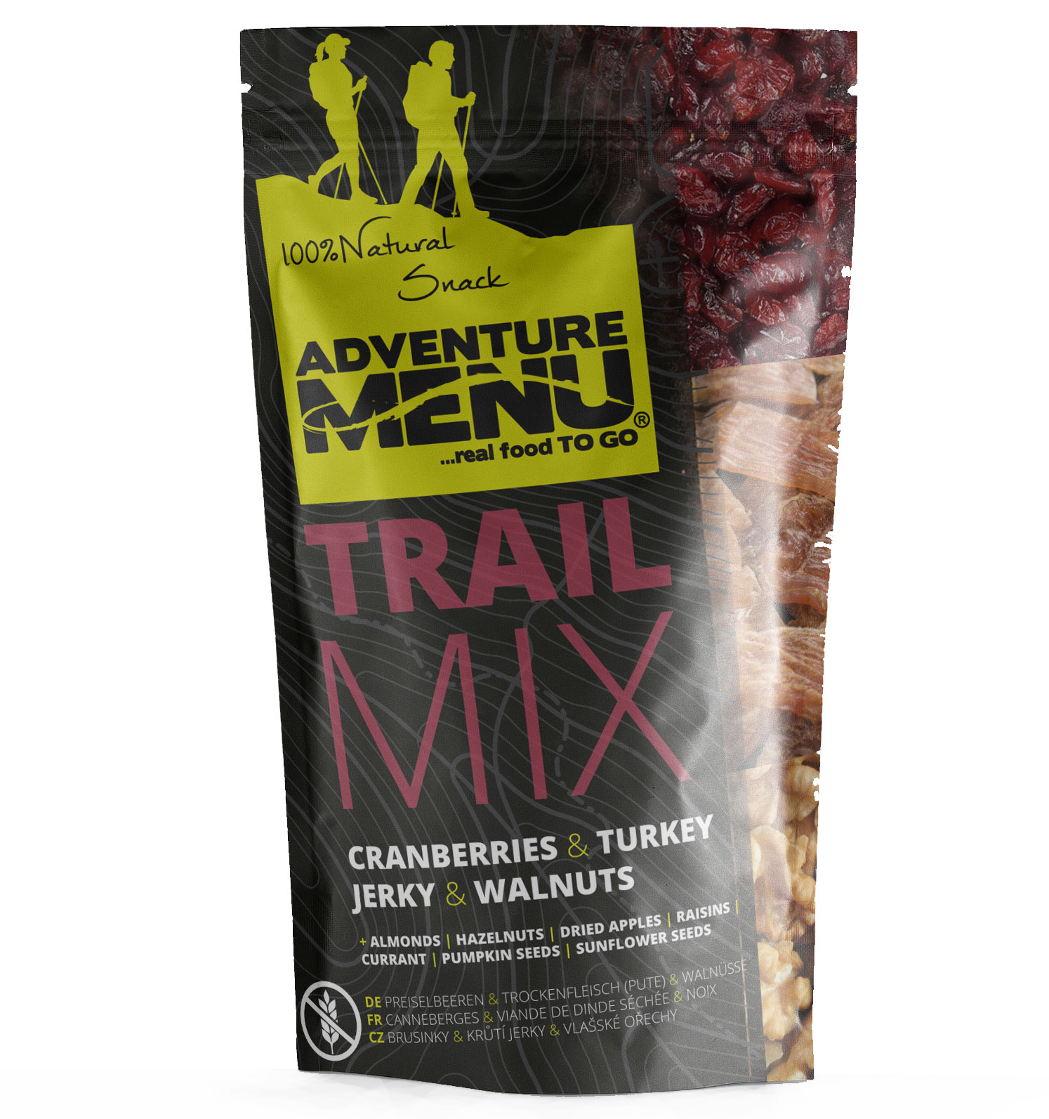 Adventure Menu Trailmix - brusinky | krůtí JERKY | vlašské ořechy Velikost balení: 100g