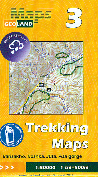 Barisakho, Roshka, Juta, Asa gorge (č.3) - turistická mapa