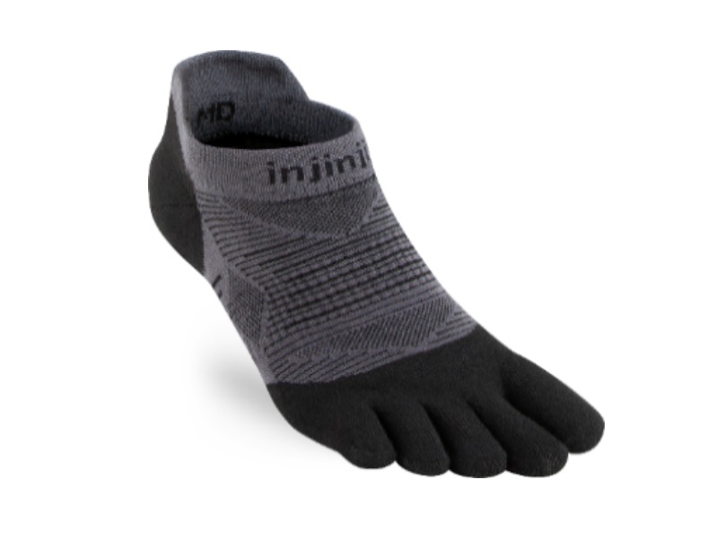Injinji ponožky RUN no show - černé Velikost: L