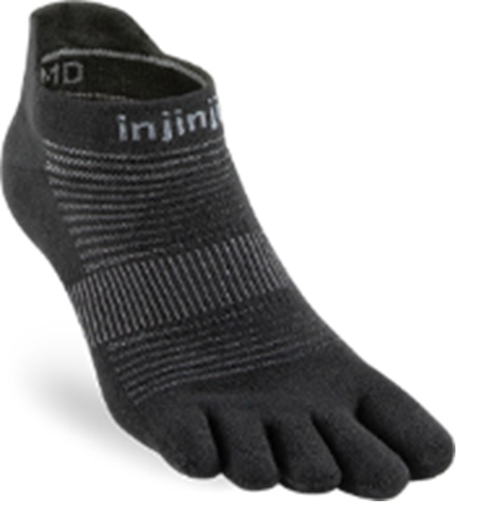 Injinji ponožky RUN no show - černé Velikost: L