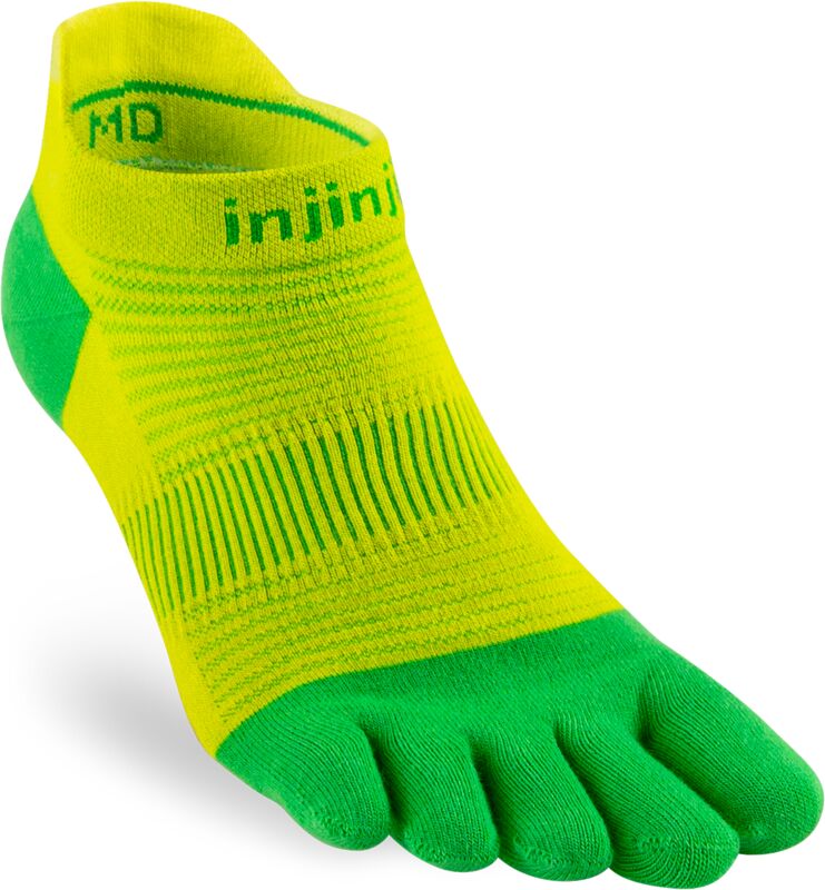 Injinji ponožky RUN no show - žlutá/zelená Velikost: L