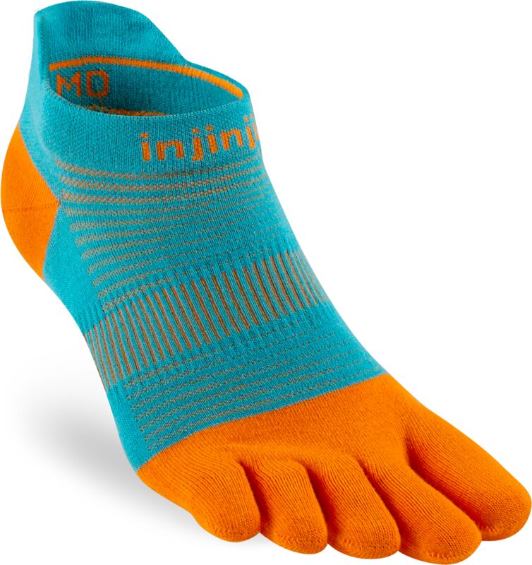 Injinji ponožky RUN no show - modrá/oranžová Velikost: L