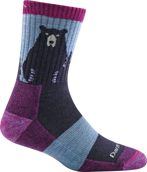 Darn Tough ponožky BEAR TOWN MICRO CREW Lightweight Merino - dámské - fialové Velikost: L