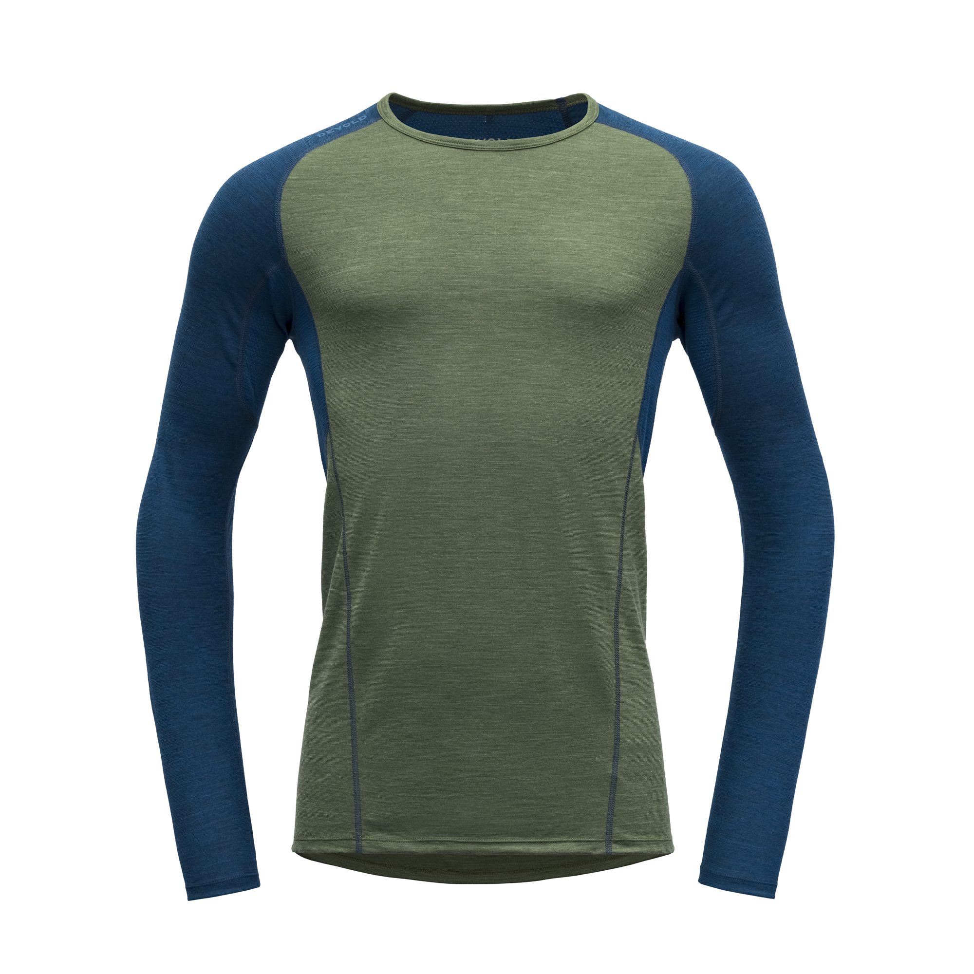 Devold Merino 130 tričko s dlouhým rukávem - pánské - zelená/modrá Velikost: M