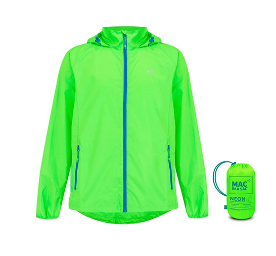MAC IN SAC Mac In A Sac Origin Packable Waterproof Jacket, Neon Green Velikost: L