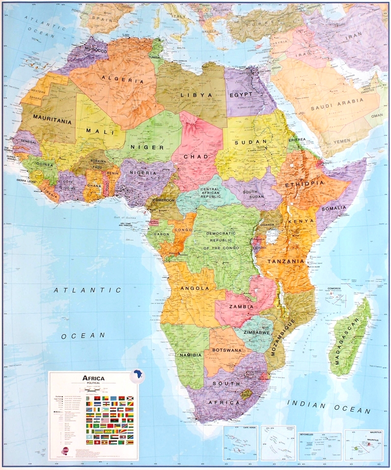 ITMB Publishing nástěnná mapa Afrika - politická, 1:8 mil., 99x120 cm
