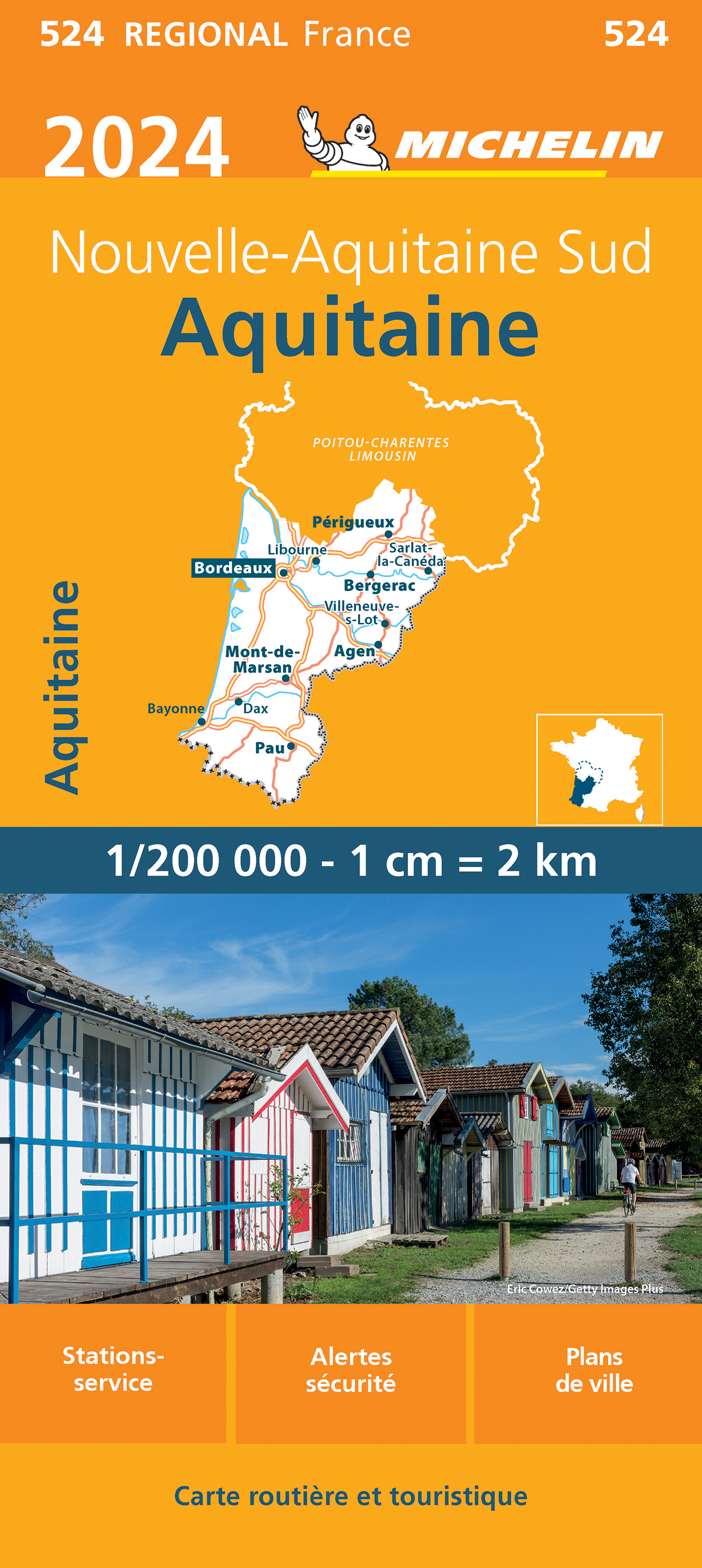 Michelin mapa Aquitaine - Nouvelle-Aquitaine Sud 1:200 t.