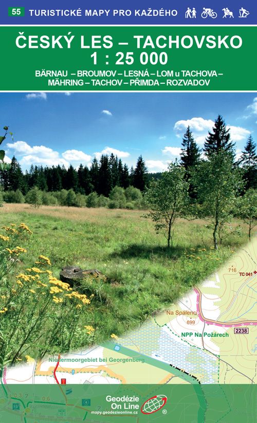 Český les - Tachovsko - turistická mapa