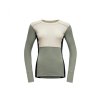 Devold Merino 190 LAUPAREN tričko dlouhý rukáv - dámské - bílé/zelené (Velikost L)