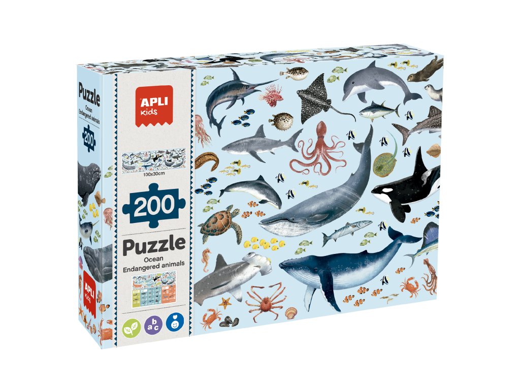 Puzzle Ohrožená zvířata oceánu_Apli Kids