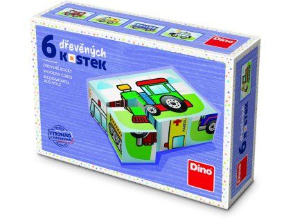 Dřevěné kostky Doprava – 6 kostek