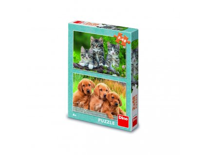 Puzzle Pejci a kočičky 2x48 dílků