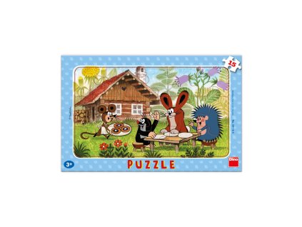 Puzzle Krtek na návštěvě 15 dílků deskové