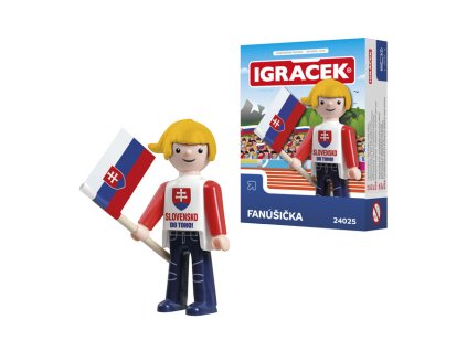 Igráček Fanúšička - figurka s vlajkou