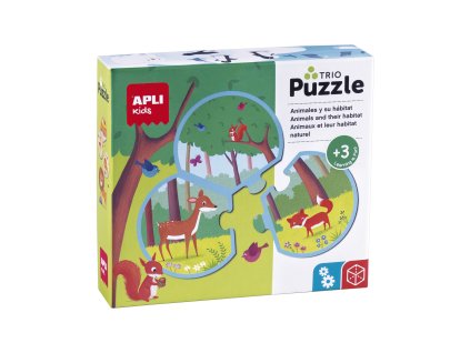 Puzzle Trio zvířátka a jejich životní prostředí_Apli Kids