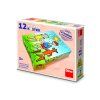 Dřevěné kostky Pejsek a kočička – 12 kostek