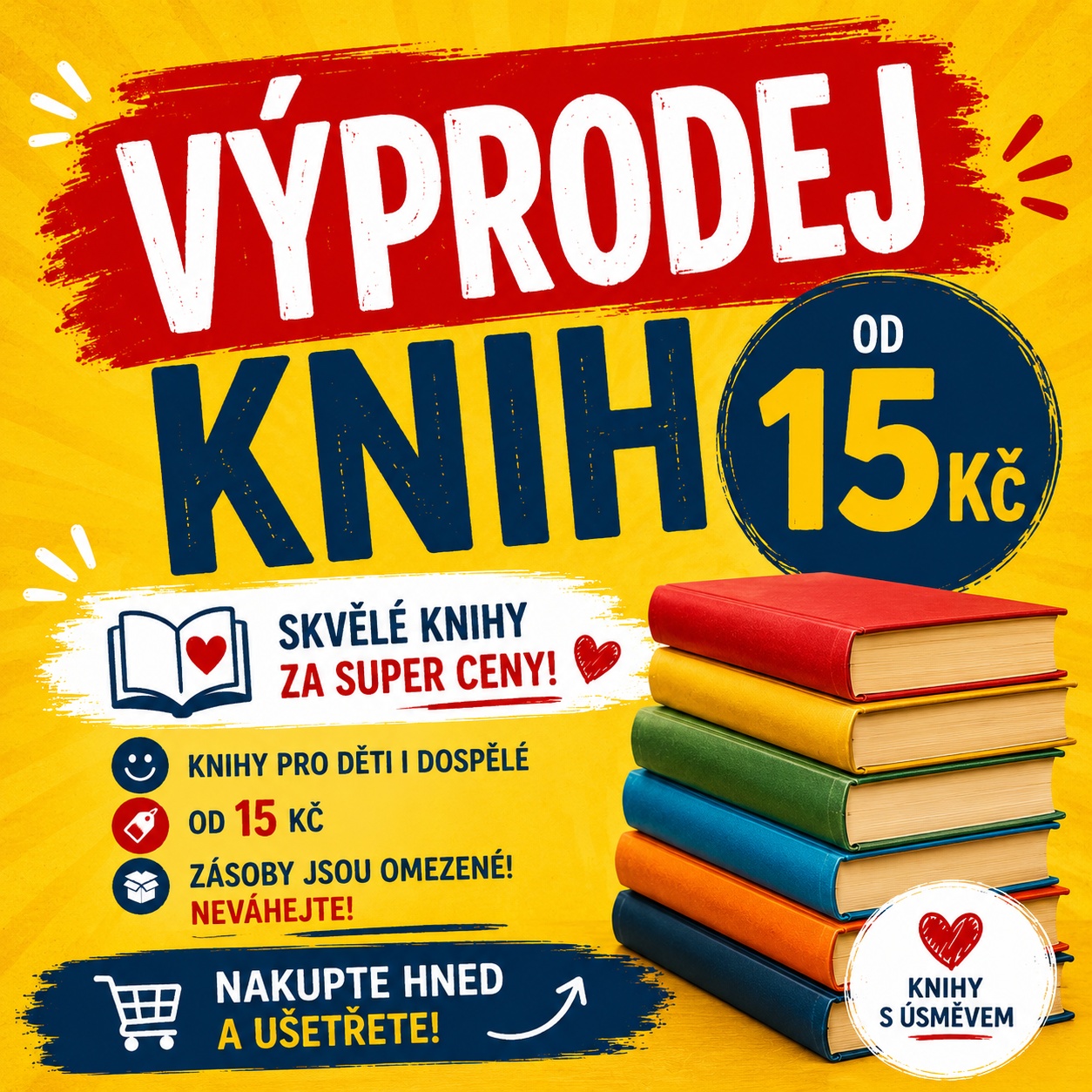 Výprodej vybraných knih od 15 Kč
