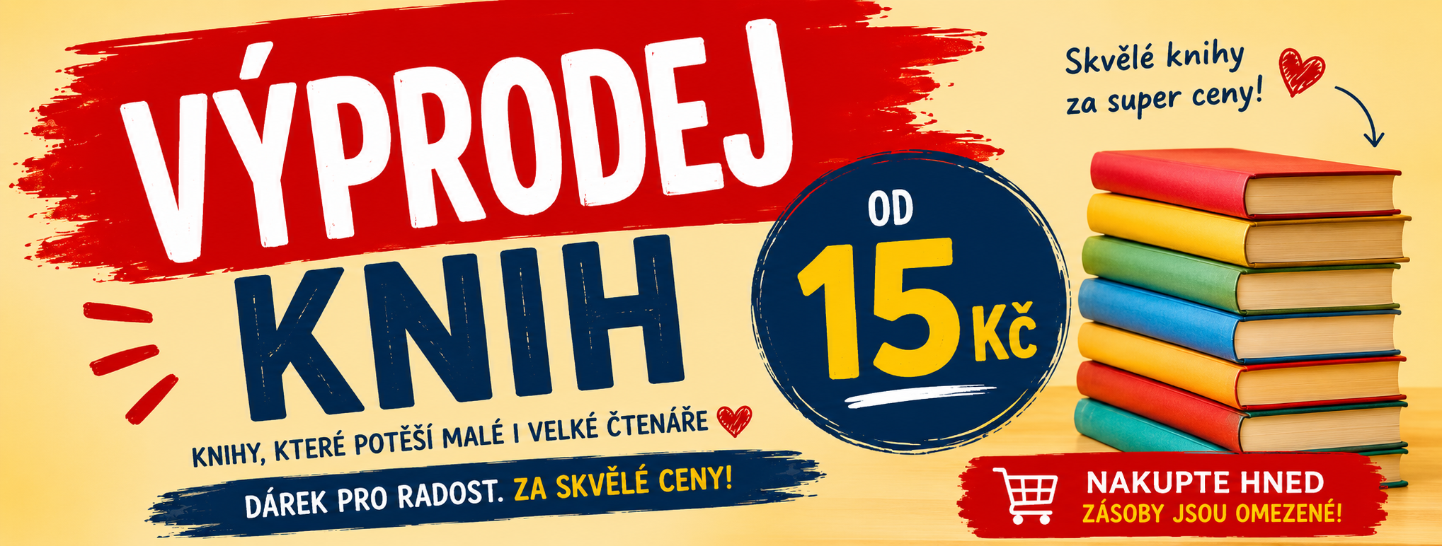 Výprodej vybraných knih od 15 Kč